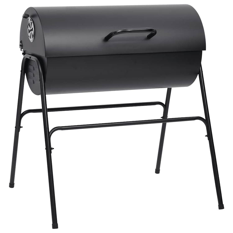 Vidaxl Grillfett mit 2 Kochgrillen 80x95x90 cm Stahl schwarz