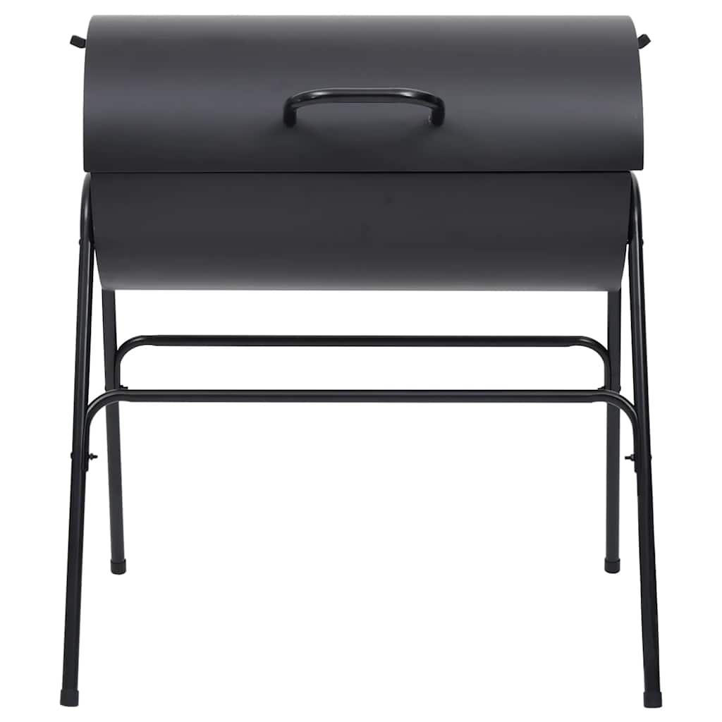 Vidaxl Grillfett mit 2 Kochgrillen 80x95x90 cm Stahl schwarz
