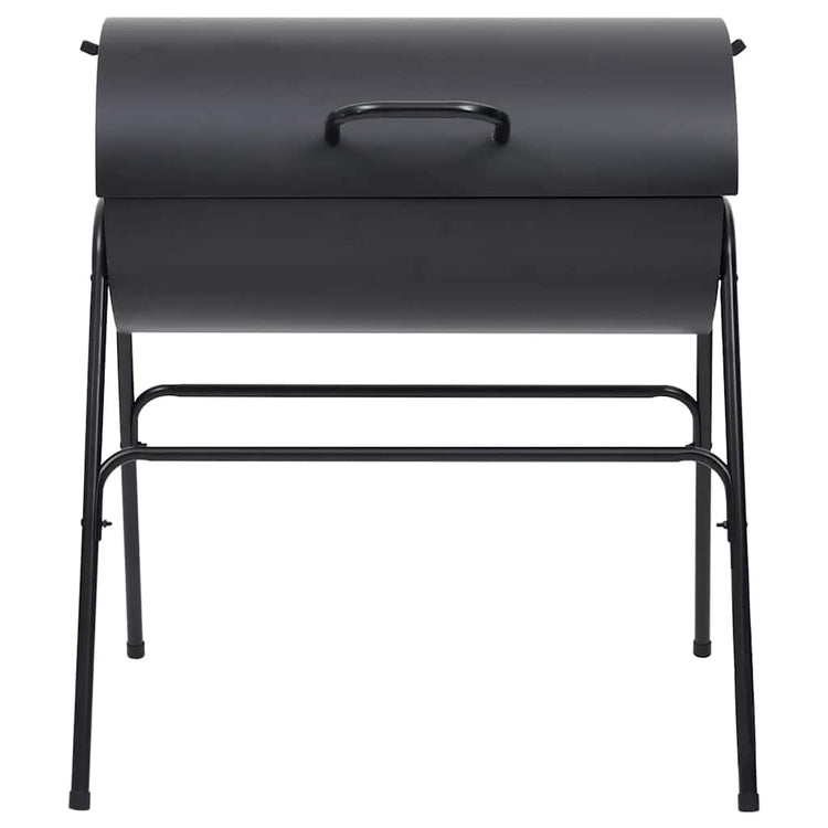 Vidaxl Grillfett mit 2 Kochgrillen 80x95x90 cm Stahl schwarz