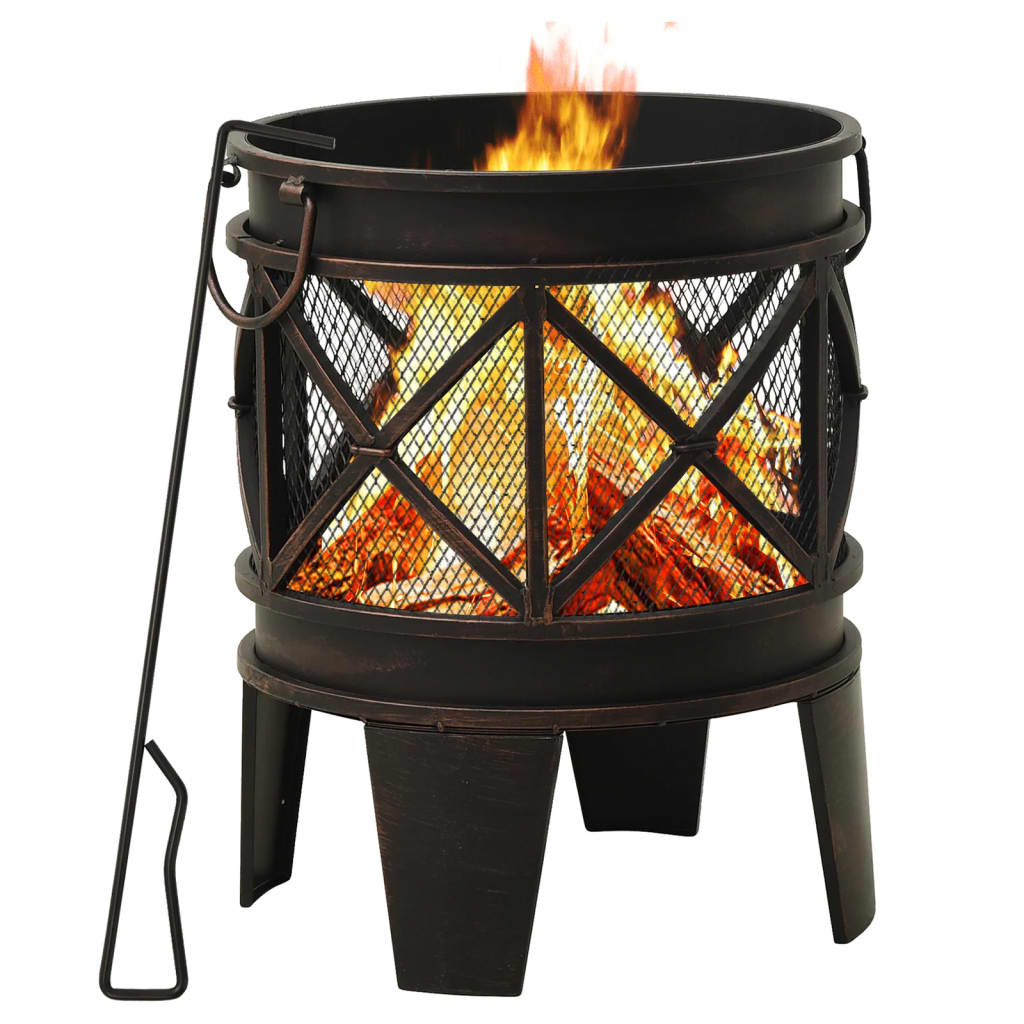 Vidaxl -Kamin mit Poker Ø42x54 cm Stahl