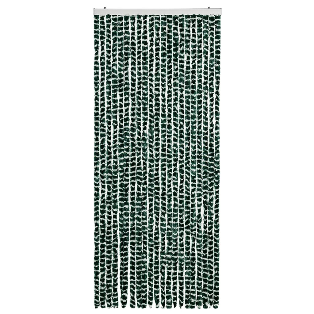 Vidaxl Fly Vorhang 90x220 cm Chenille grün und weiß