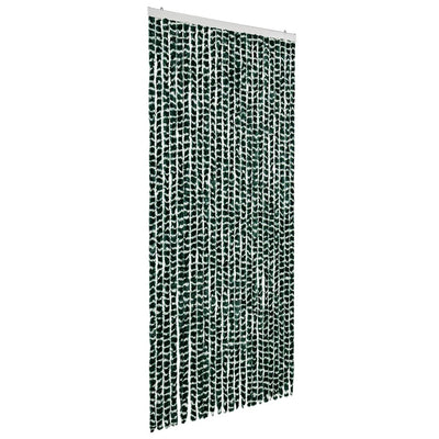 Vidaxl Fly Vorhang 100x220 cm Chenille grün und weiß