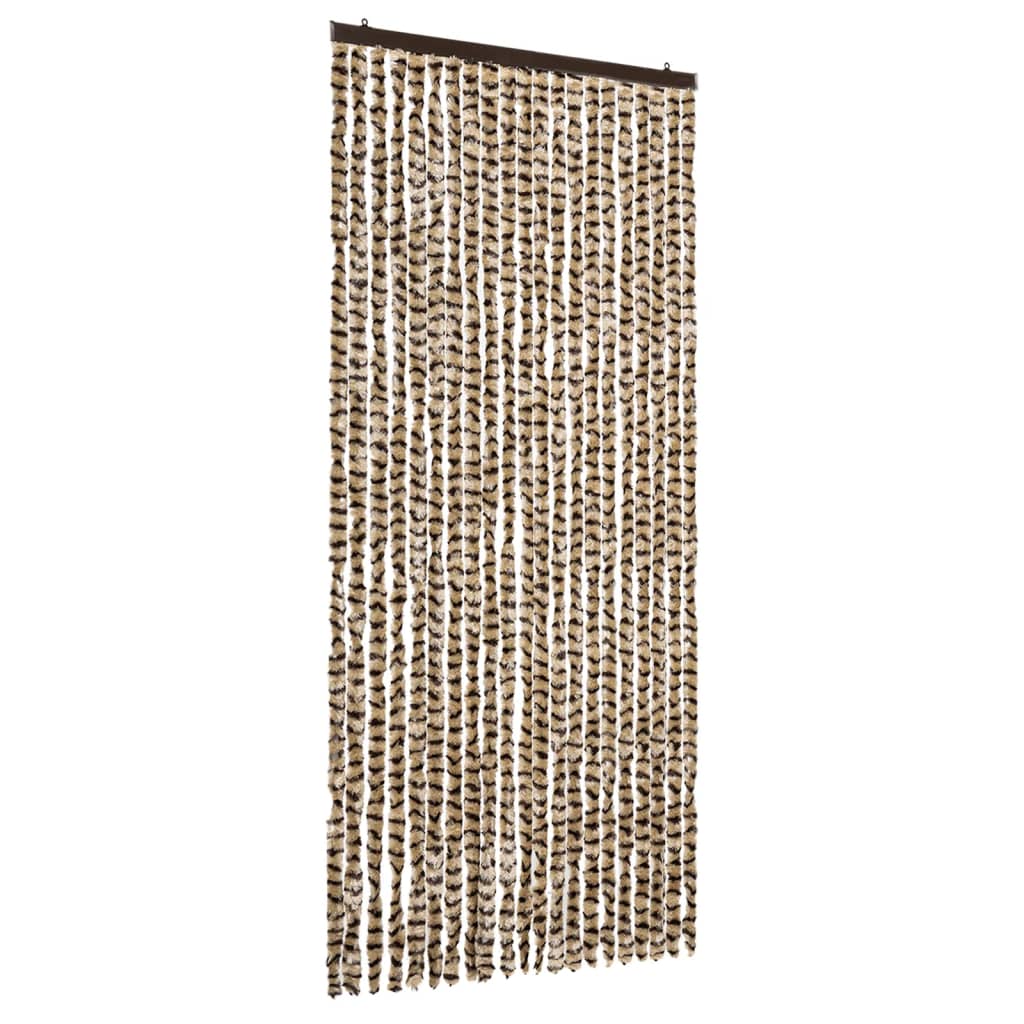 Vidaxl Fly Vorhang 90x220 cm Chenille Beige und Brown