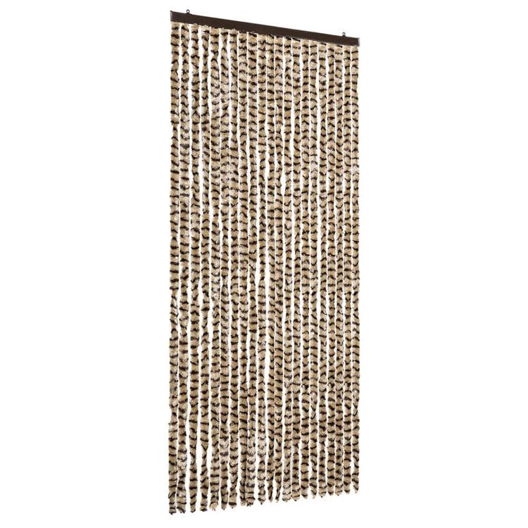 Vidaxl Fly Vorhang 90x220 cm Chenille Beige und Brown