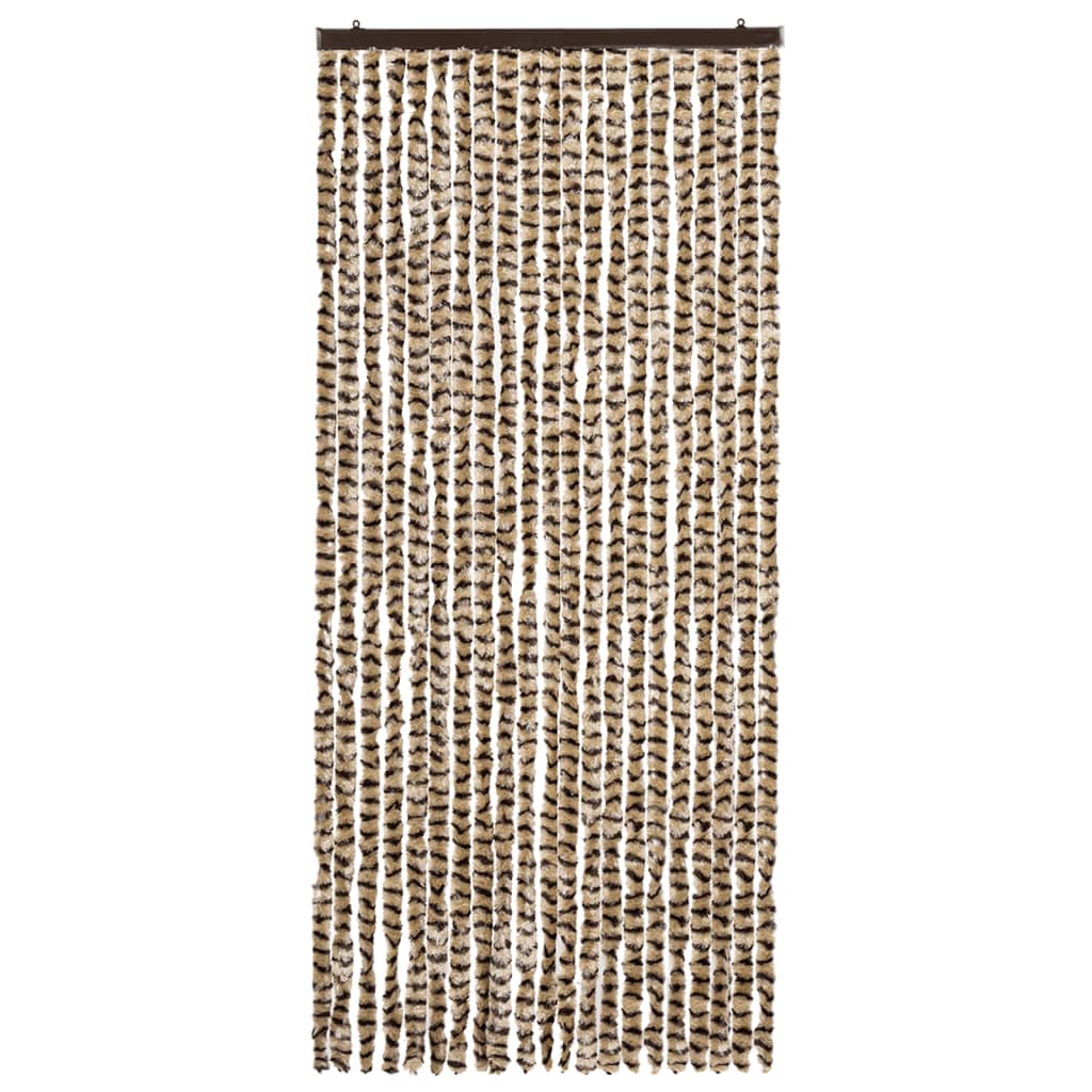 Vidaxl Fly Vorhang 90x220 cm Chenille Beige und Brown