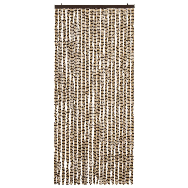 Vidaxl Fly Vorhang 90x220 cm Chenille Beige und Brown