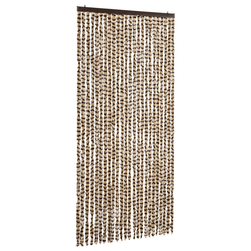 Vidaxl Fly Vorhang 100x220 cm Chenille Beige und Braun