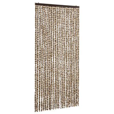 Vidaxl Fly Vorhang 100x220 cm Chenille Beige und Braun