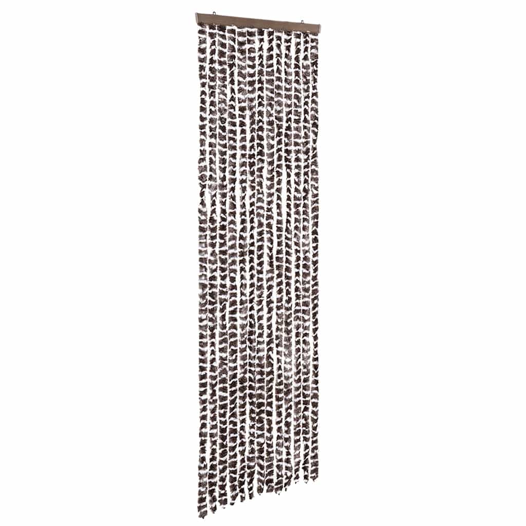 Vidaxl Fly Vorhang 56x185 cm Chenille Brown und Weiß