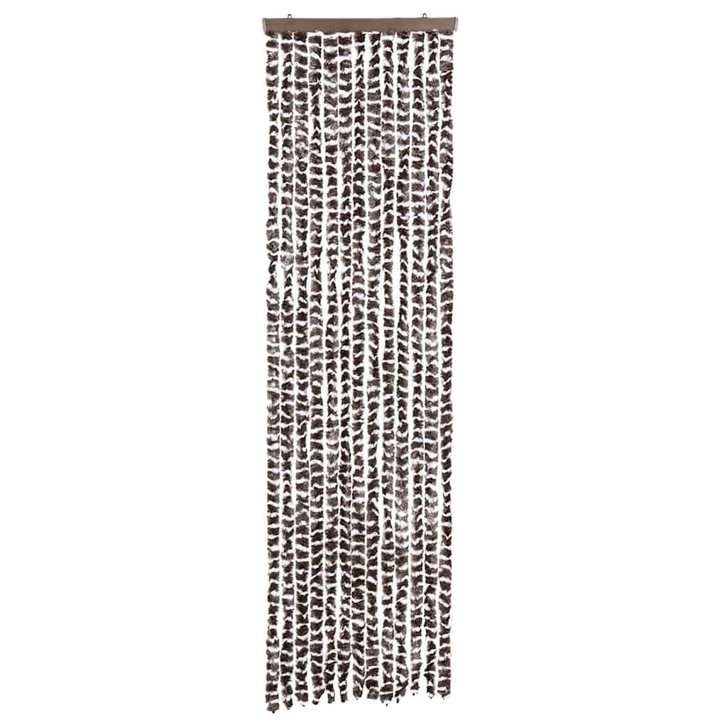 Vidaxl Fly Vorhang 56x185 cm Chenille Brown und Weiß