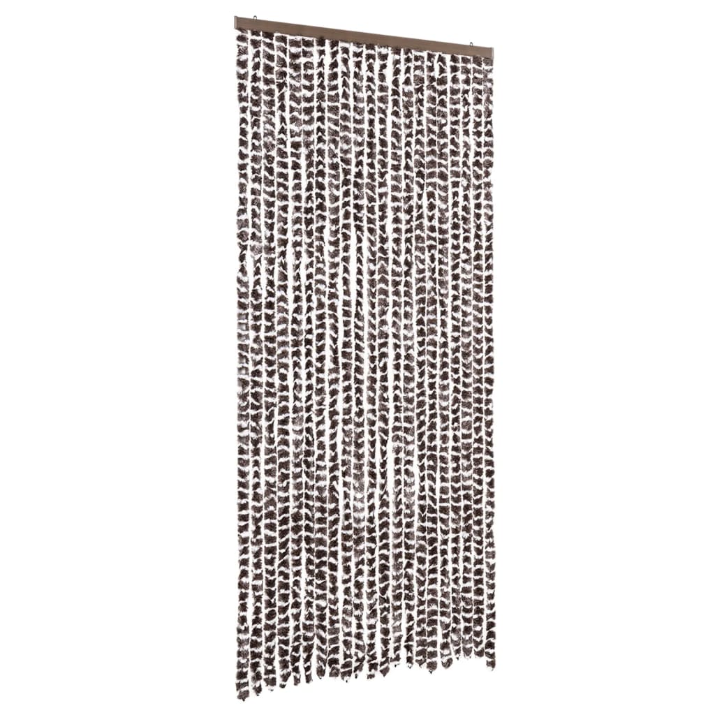Vidaxl Fly Vorhang 90x220 cm Chenille Brown und Weiß