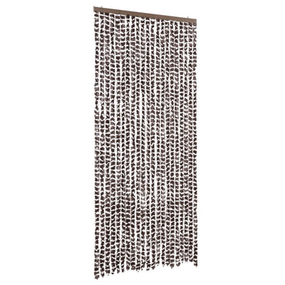 Vidaxl Fly Vorhang 90x220 cm Chenille Brown und Weiß