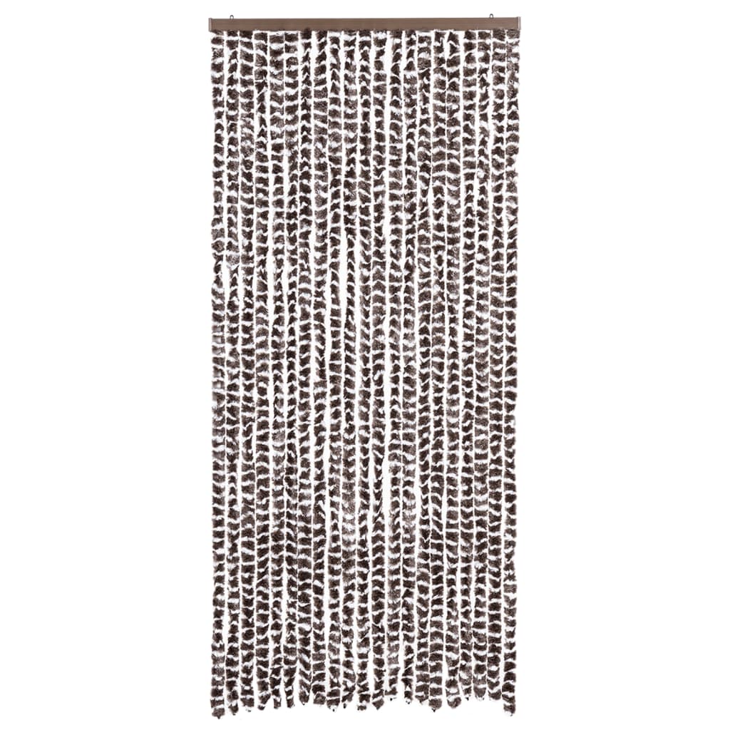 Vidaxl Fly Vorhang 90x220 cm Chenille Brown und Weiß