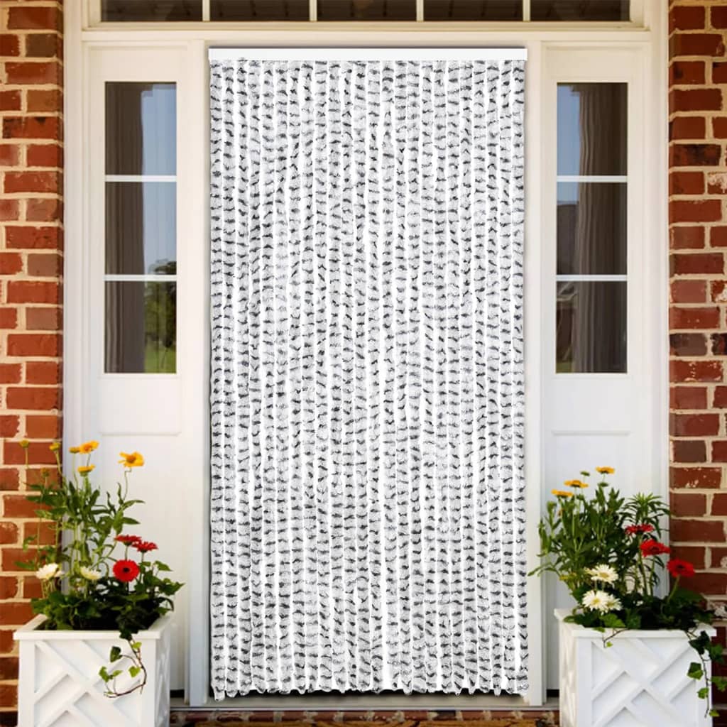 Vidaxl Fly Vorhang 100x220 cm Chenille Lichter dunkelgrau