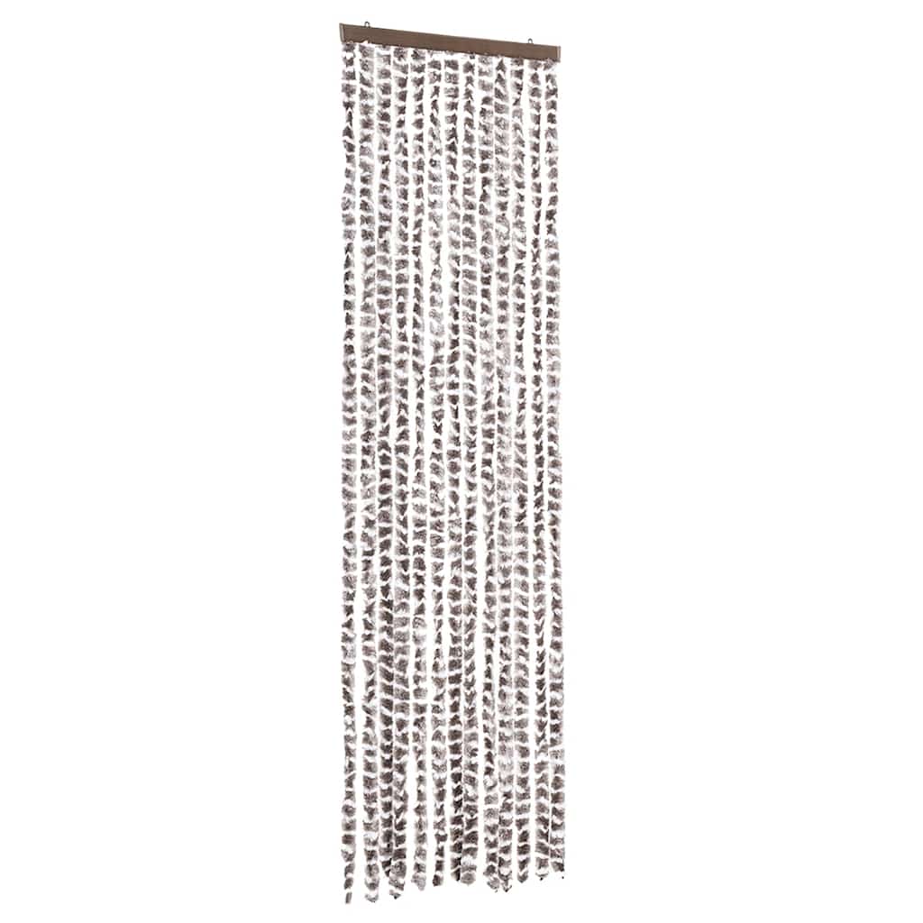 Vidaxl Fly Vorhang 56x185 cm Chenille Taupe und Weiß