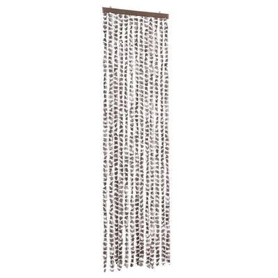 Vidaxl Fly Vorhang 56x185 cm Chenille Taupe und Weiß