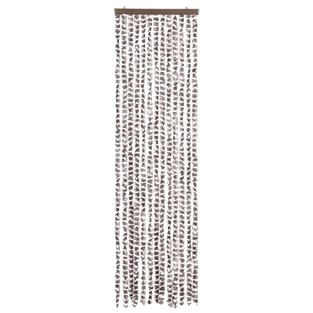 Vidaxl Fly Vorhang 56x185 cm Chenille Taupe und Weiß