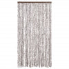 Vidaxl Fly Vorhang 100x220 cm Chenille Taupe und Weiß