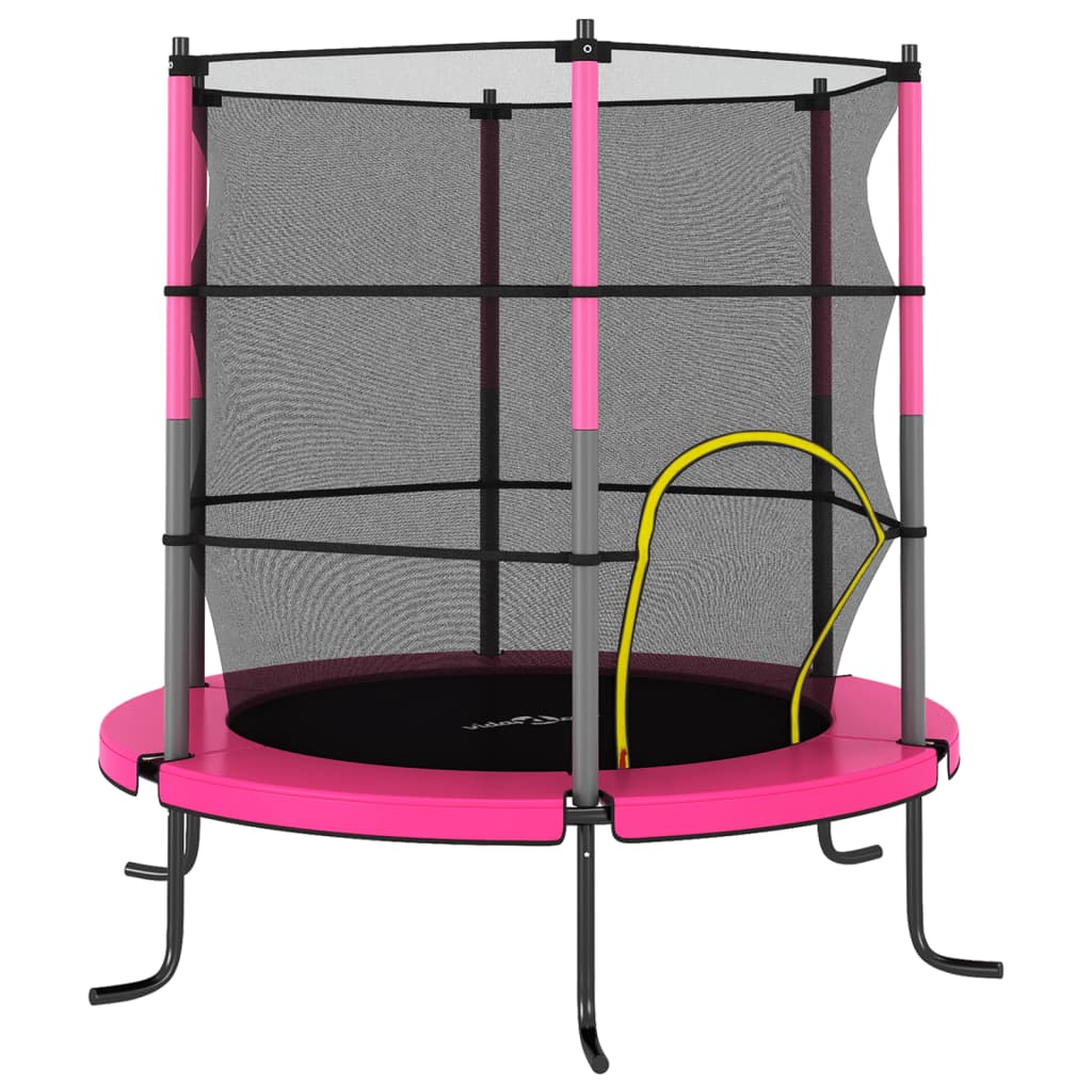 Vidaxl -Trampolin mit Sicherheitsnetz um 140 x 160 cm rosa