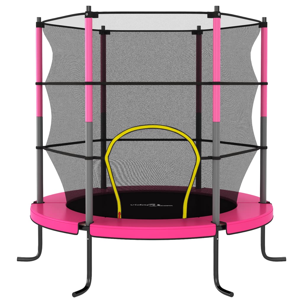Vidaxl -Trampolin mit Sicherheitsnetz um 140 x 160 cm rosa