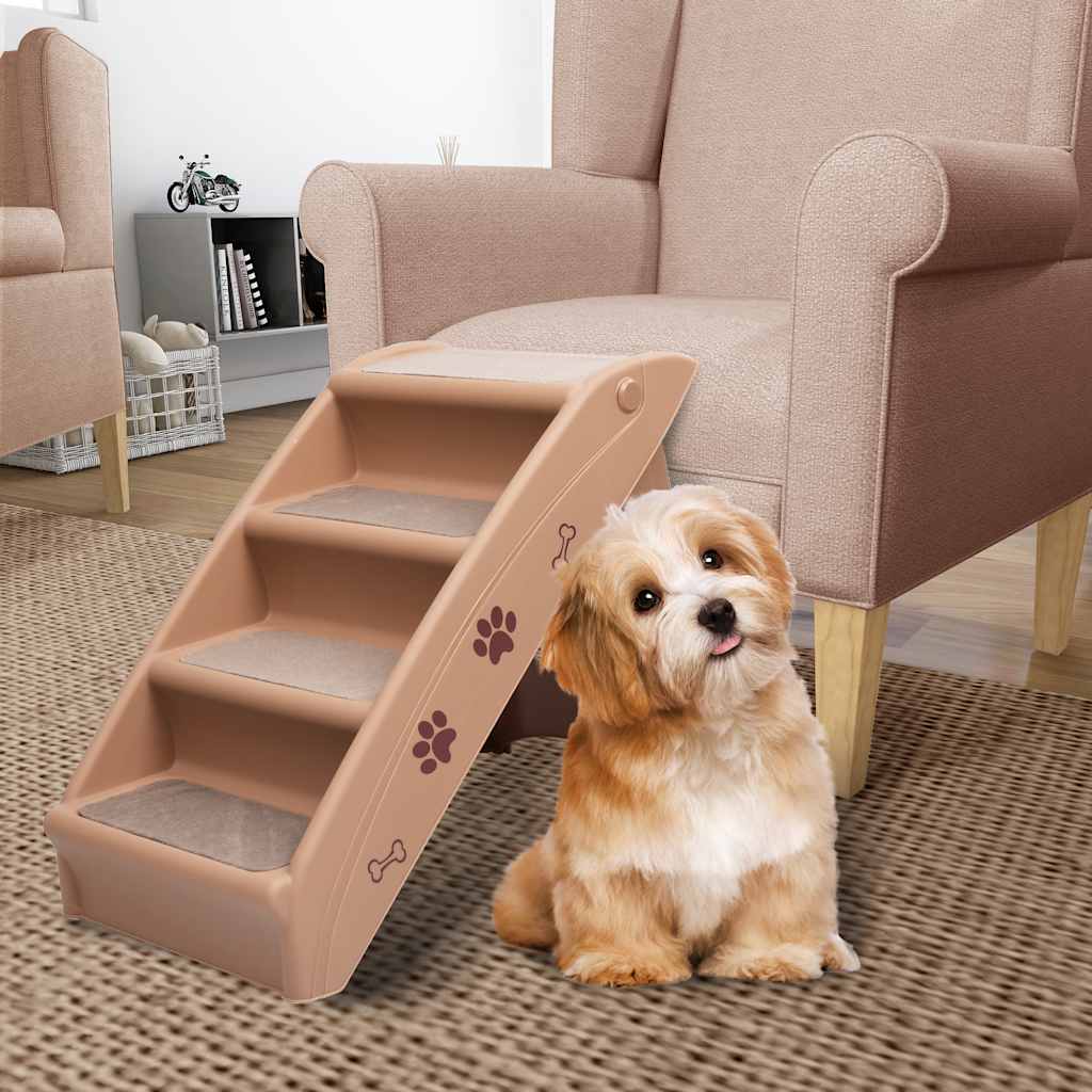 Vidaxl Hundetreppe faltbare 62x40x49.5 cm Braun