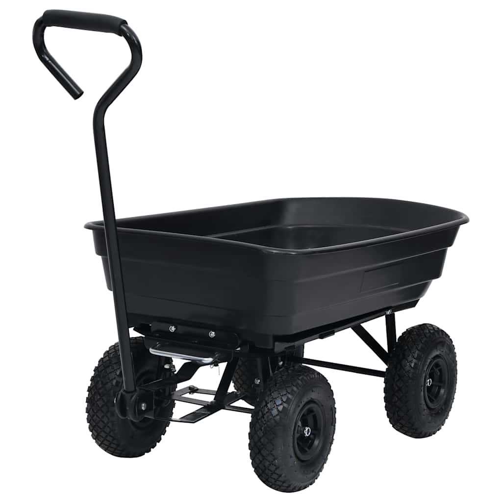 Vidaxxl Gartenkipper 300 kg 75 l schwarz