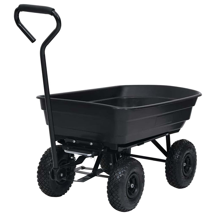 Vidaxxl Gartenkipper 300 kg 75 l schwarz