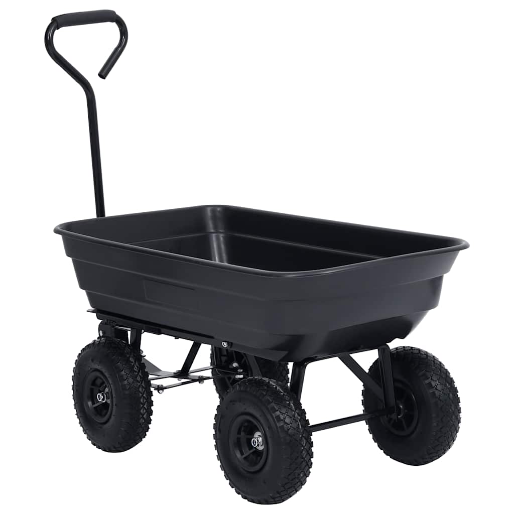 Vidaxxl Gartenkipper 300 kg 75 l schwarz
