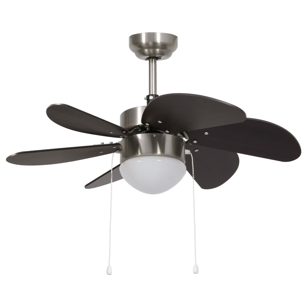 Vidaxl Deckenventilator mit Lampe 76 cm dunkelbraun