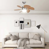 Vidaxl Deckenventilator mit Lampe 76 cm hellbraun - afbeelding 3