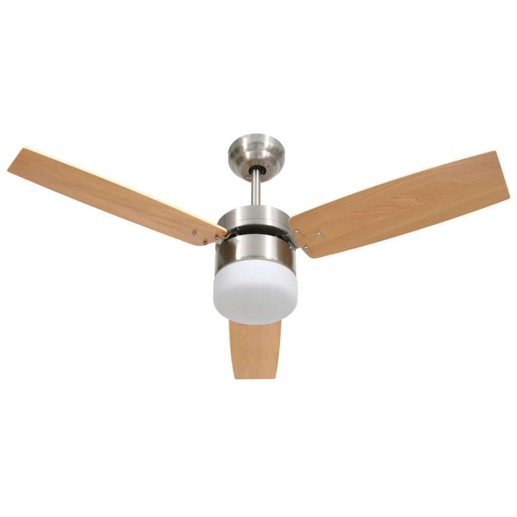 Vidaxl Deckenventilator mit Lampenfernbedienung 108 cm hellbraun