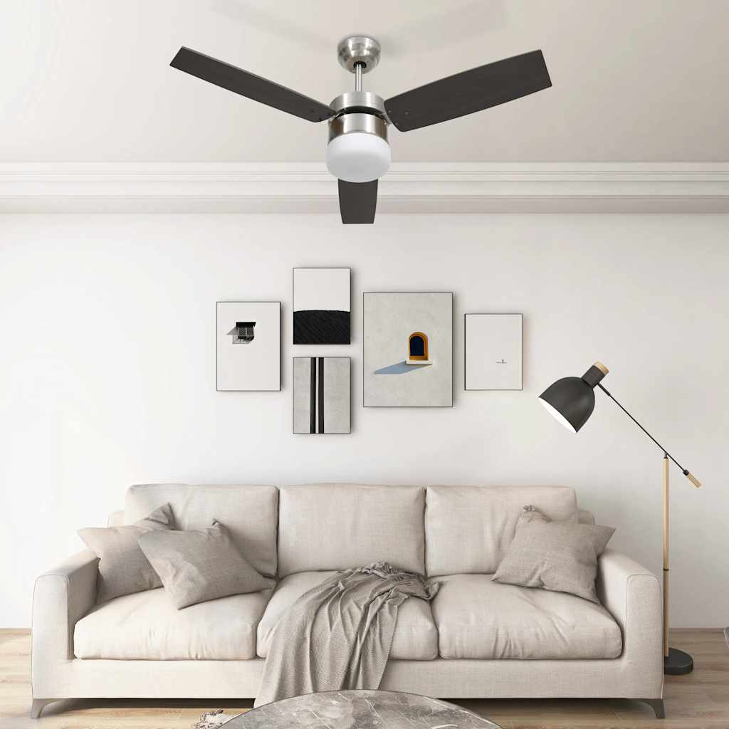 Vidaxl Deckenventilator mit Lampenfernbedienung 108 cm dunkelbraun