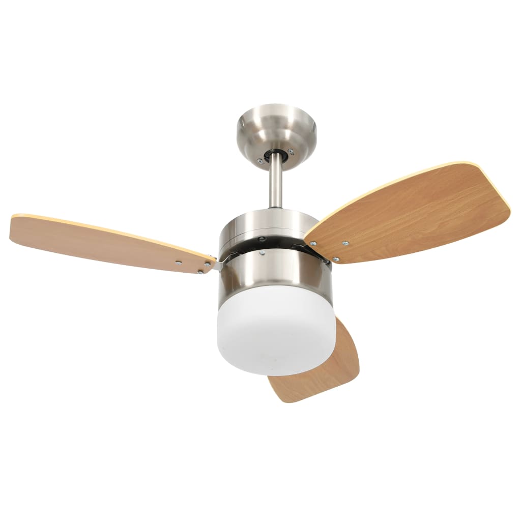 Vidaxl Deckenventilator mit Lampenfernbedienung 76 cm hellbraun