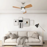Vidaxl Deckenventilator mit Lampenfernbedienung 76 cm hellbraun - afbeelding 1