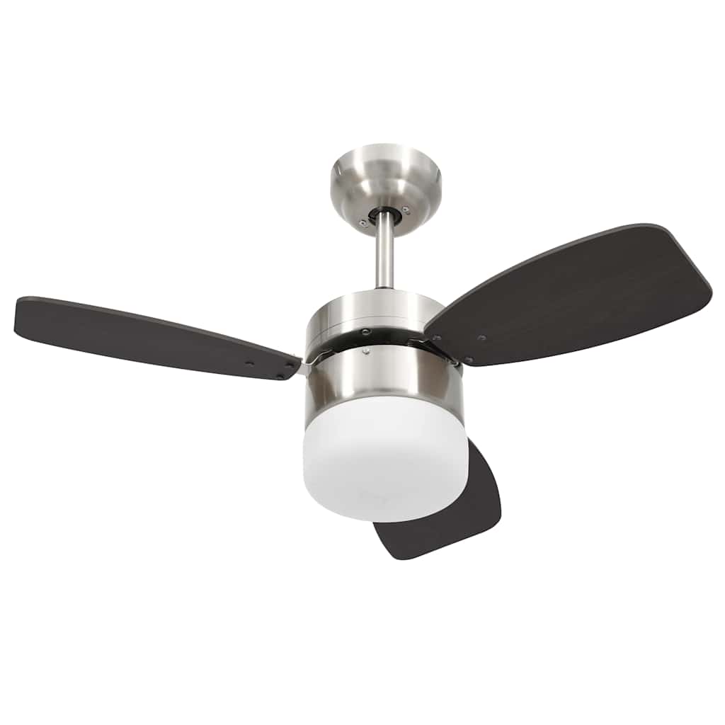 Vidaxl Deckenventilator mit Lampenfernbedienung 76 cm dunkelbraun
