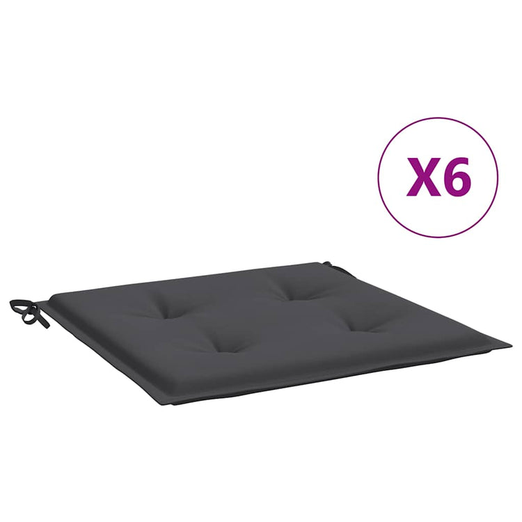 Vidaxl Garden Stuhl Pushions 6 Stcs 40x40x3 cm Oxford Stoffanthrazit -gelöscht