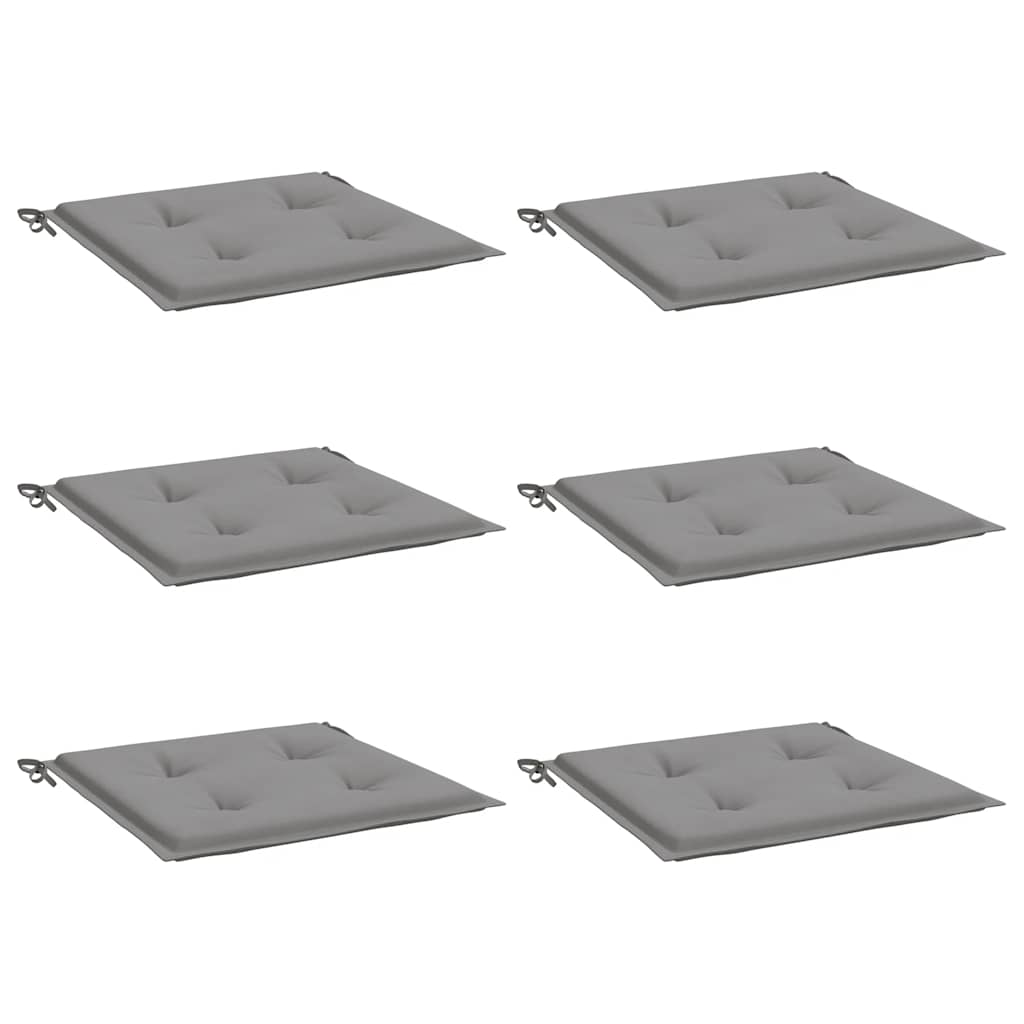 Vidaxl Gartenstuhl Kissen 6 Stcs 40x40x3 cm Oxford Stoff grau