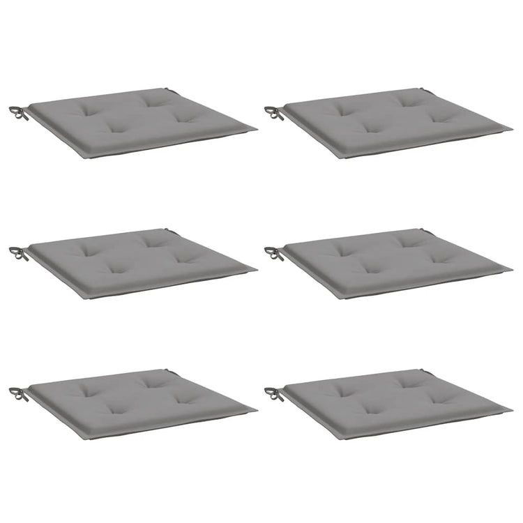 Vidaxl Gartenstuhl Kissen 6 Stcs 40x40x3 cm Oxford Stoff grau