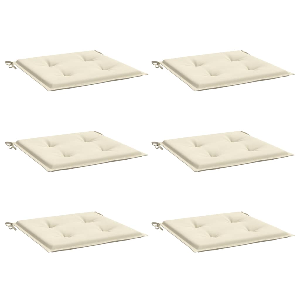 Vidaxl Gartenstuhl Kissen 6 ST 40x40x3 cm Oxford Stoff Crème -Colored