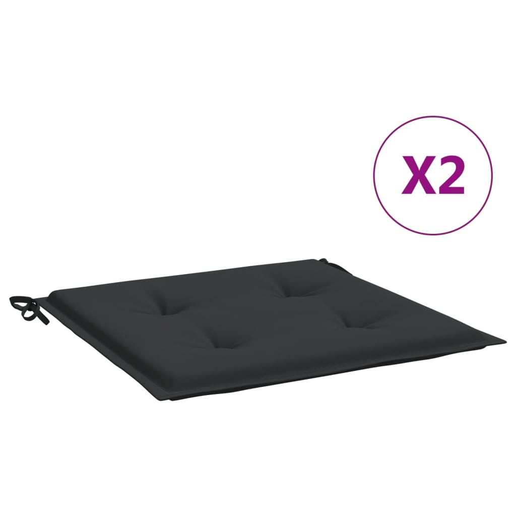 Vidaxl Gartenstuhl Kissen 2 ST 40x40x3 cm Oxford Stoff schwarz