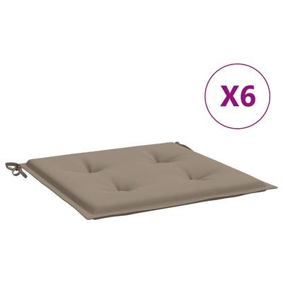 Vidaxl Gartenstuhlkissen 6 Stcs 40x40x3 cm Oxford Stofftaupe