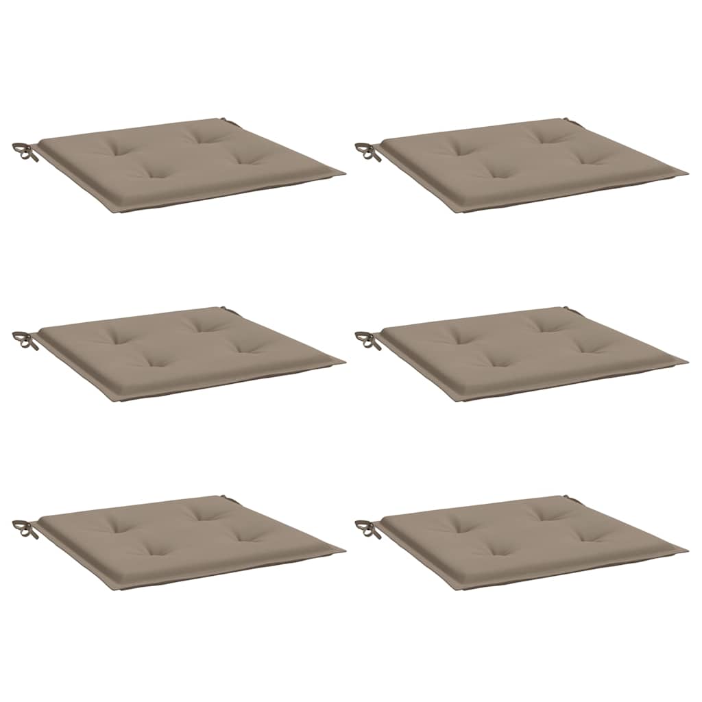 Vidaxl Gartenstuhlkissen 6 Stcs 40x40x3 cm Oxford Stofftaupe