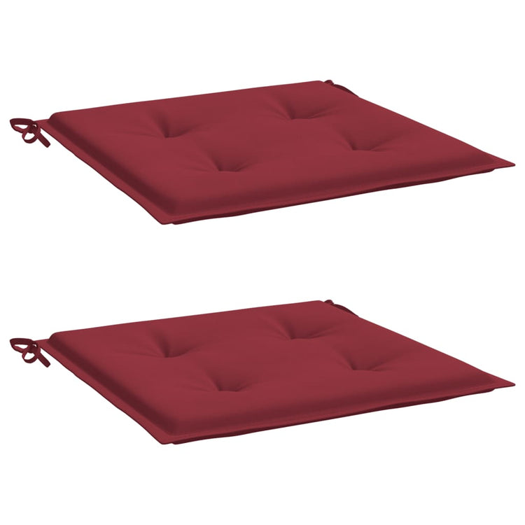Vidaxl Gartenstuhl Kissen 2 ST 40x40x3 cm Oxford Stoff Wein rot
