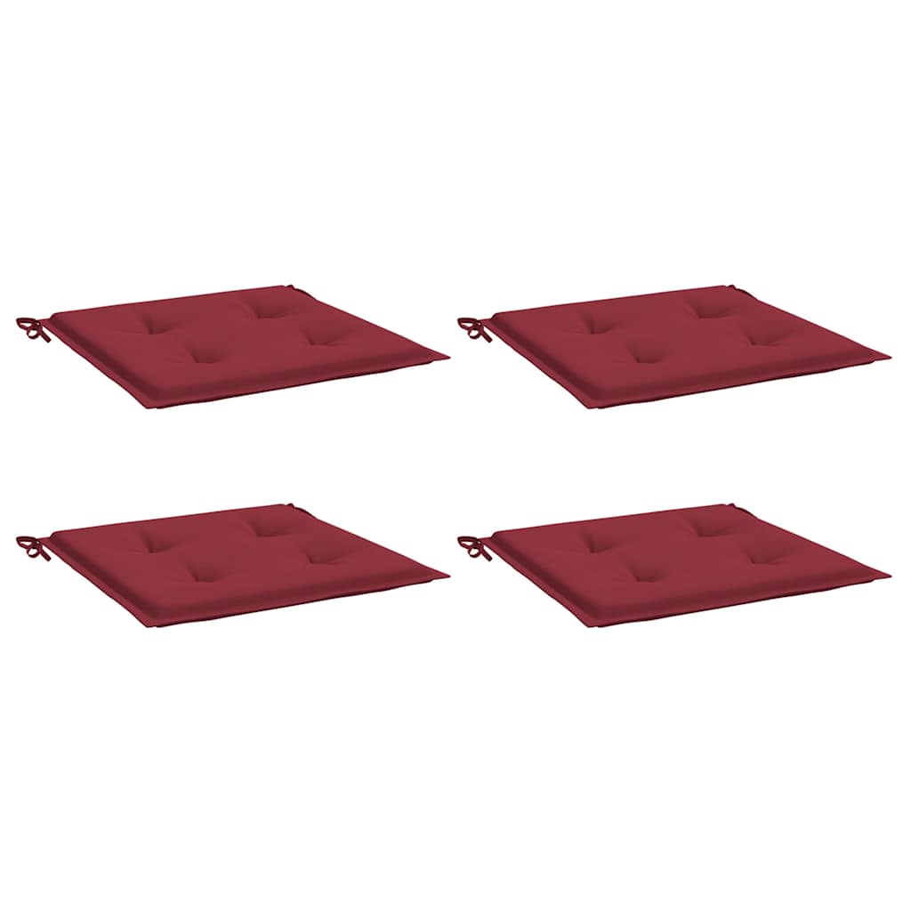 Vidaxl Gartenstuhl Kissen 4 Stcs 40x40x3 cm Oxford Stoff Wein rot