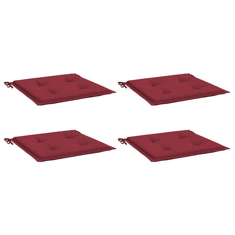 Vidaxl Gartenstuhl Kissen 4 Stcs 40x40x3 cm Oxford Stoff Wein rot