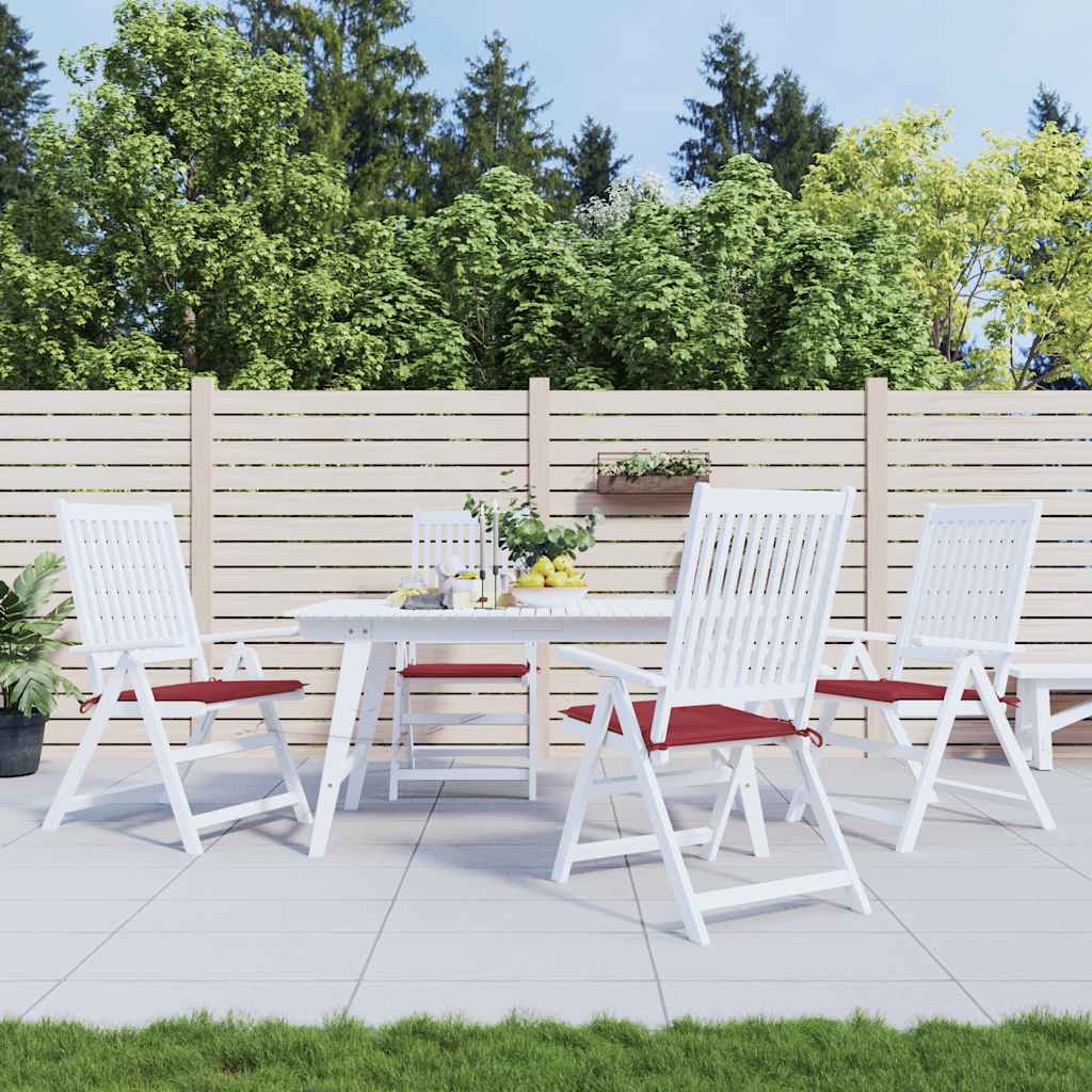 Vidaxl Gartenstuhl Kissen 4 Stcs 40x40x3 cm Oxford Stoff Wein rot