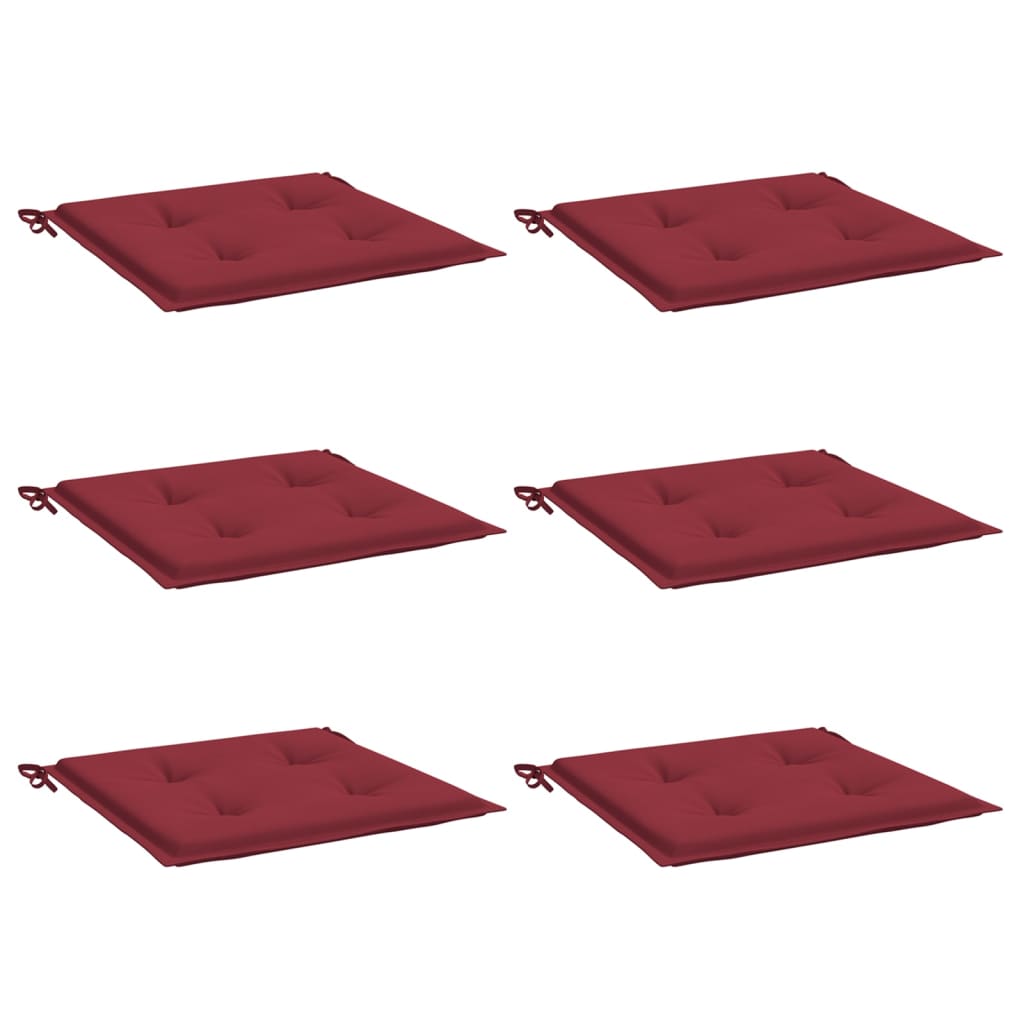 Vidaxl Gartenstuhl Kissen 6 Stcs 40x40x3 cm Oxford Stoff Wein rot
