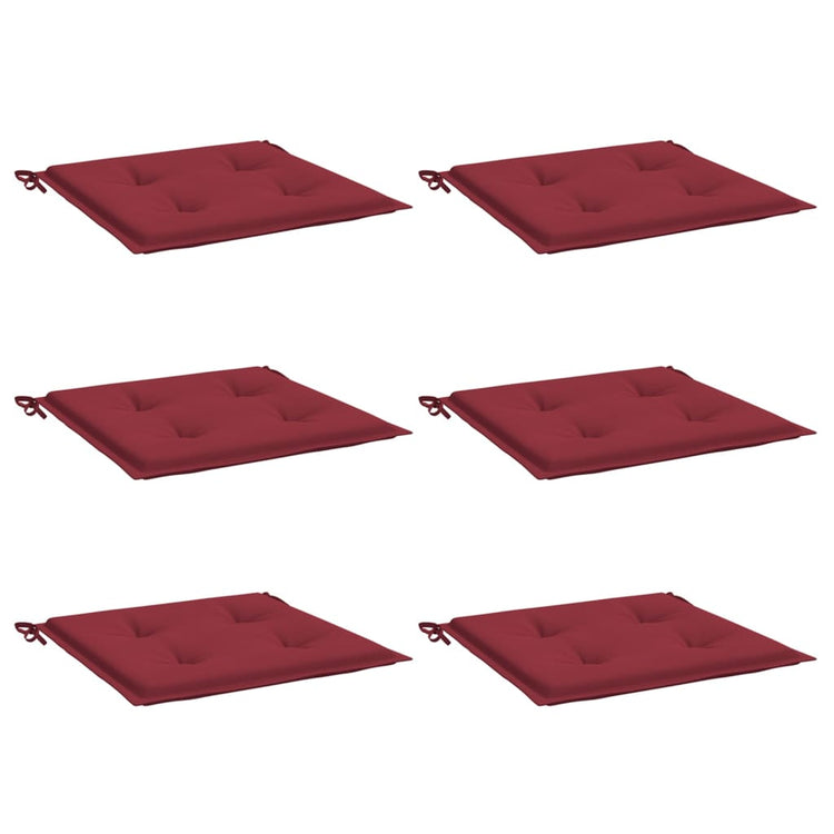Vidaxl Gartenstuhl Kissen 6 Stcs 40x40x3 cm Oxford Stoff Wein rot