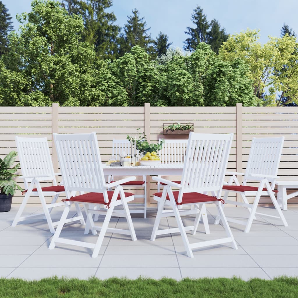 Vidaxl Gartenstuhl Kissen 6 Stcs 40x40x3 cm Oxford Stoff Wein rot