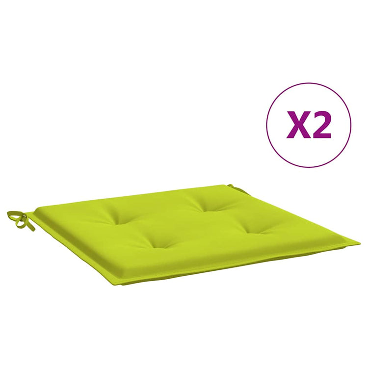 VidaXL Gartenstuhlkissen 2 Stück 40x40x4 cm Oxford-Stoff hellgrün